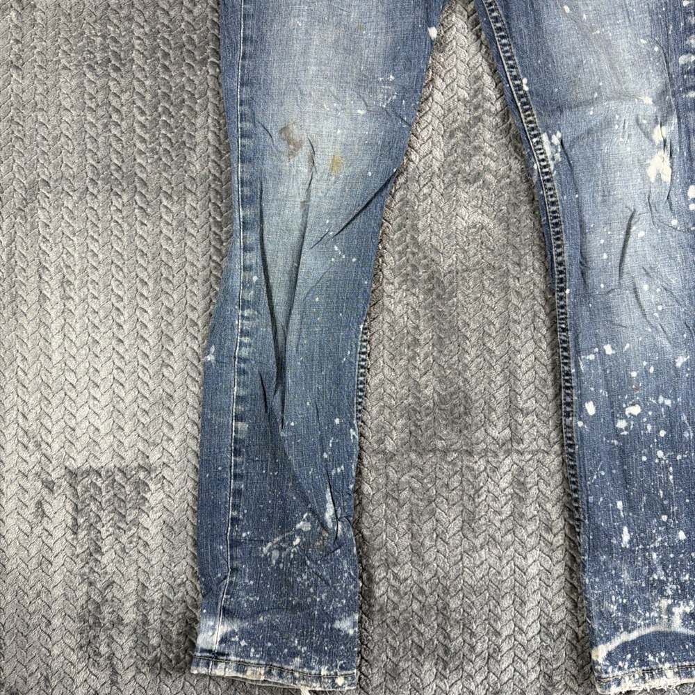 Levis 511 Slim Jeans Mens 34x32 Medium Wash Blue Stretch Denim Stained - Picture 3 of 16